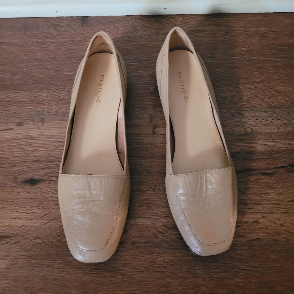 Maripe - Women's Size 9 Beige Tan Pink Nude Leather Loafers